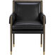 Mauti Distressed Brown / Cortina Black Leather Dining Armchair
